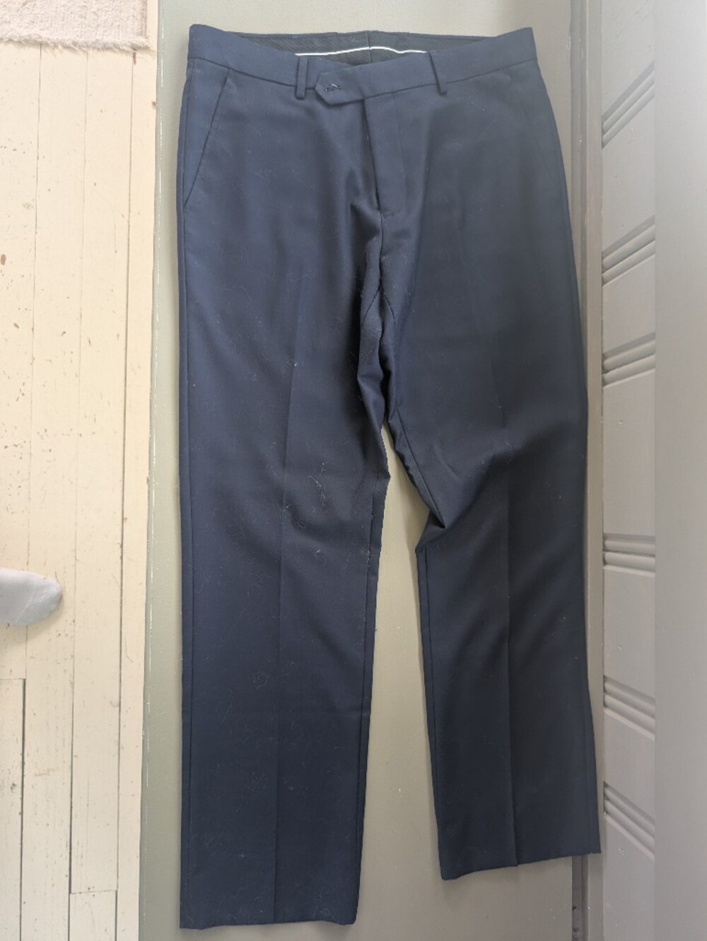 Men's Navy Dress Pants - Classic Straight Fit
